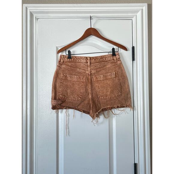 Universal Thread Midi Shorts Size 6 Denim Highest Rise Pockets Rust - Picture 4 of 10
